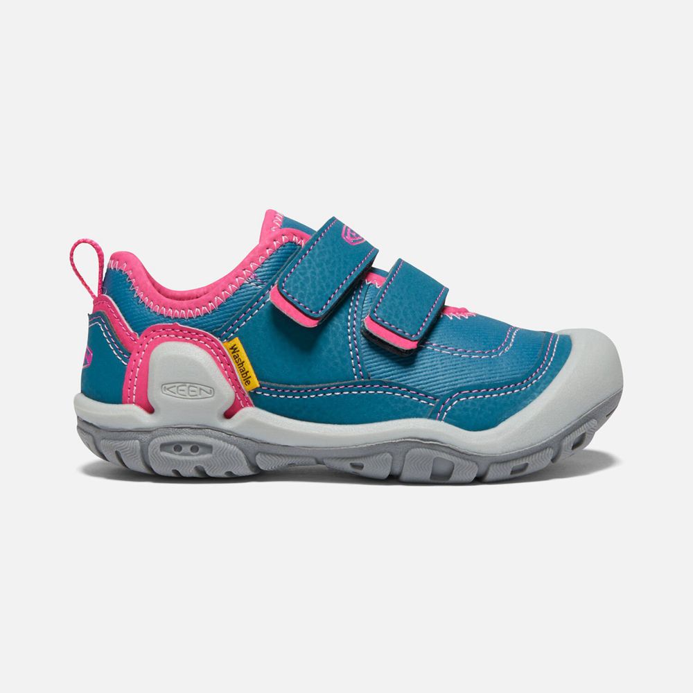 Keen Big Knotch Hollow Double Páskové Sneakers Børn Blå / Lyserød | ECWDN-5067