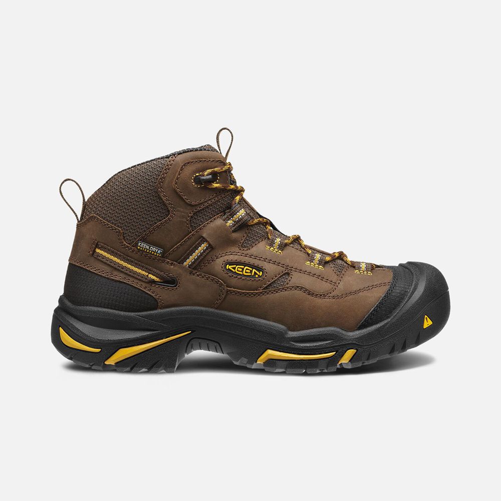 Keen Braddock Waterproof Mid Arbejdsstøvler Herre Brune | GQAWV-5136