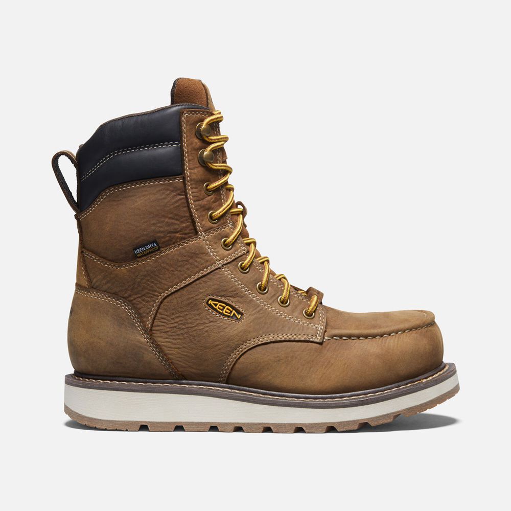 Keen Cincinnati 8" Waterproof Arbejdsstøvler Herre Brune | LZNQC-6428