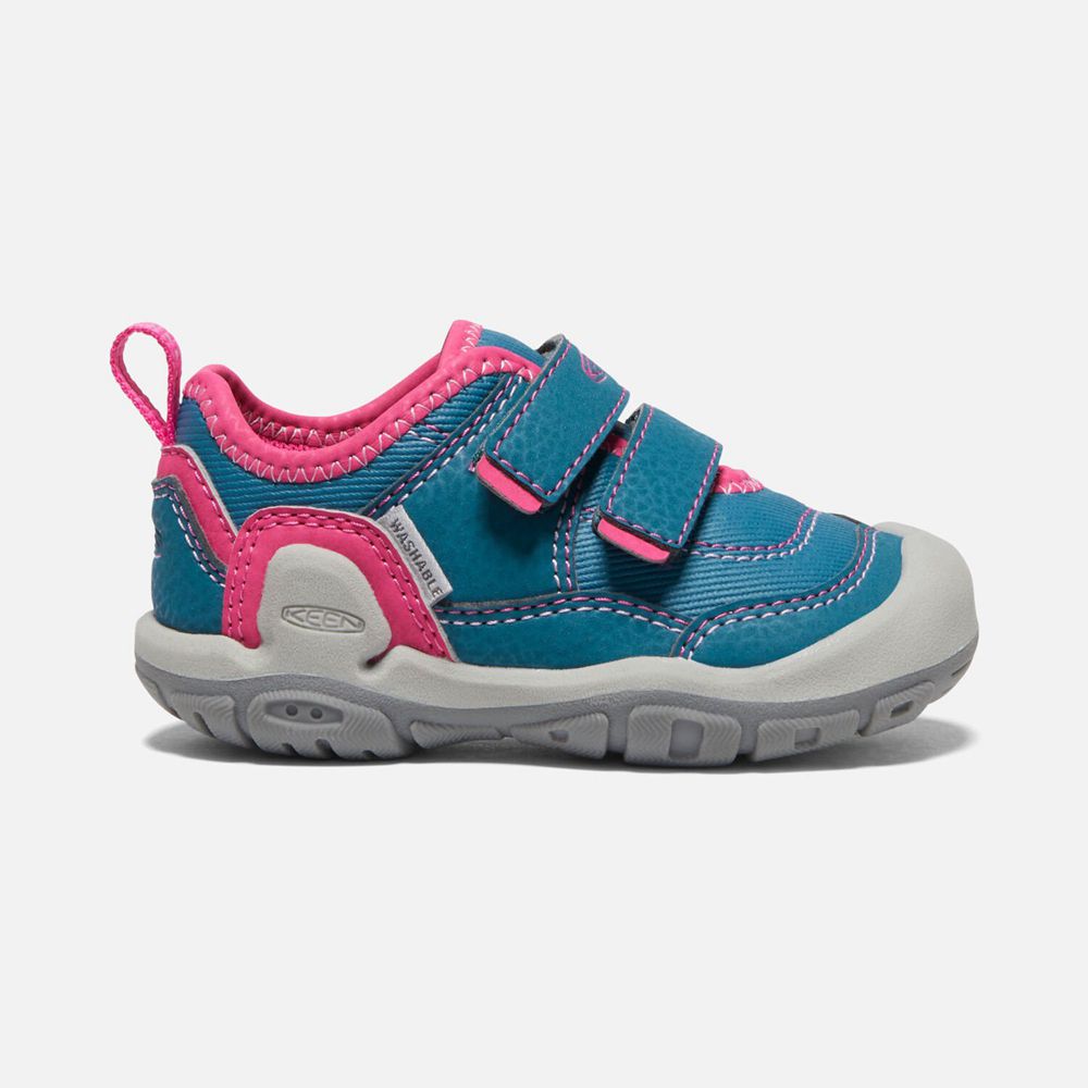 Keen Lille Barn Knotch Hollow Double Páskové Sneakers Børn Blå / Lyserød | DLVCJ-9048