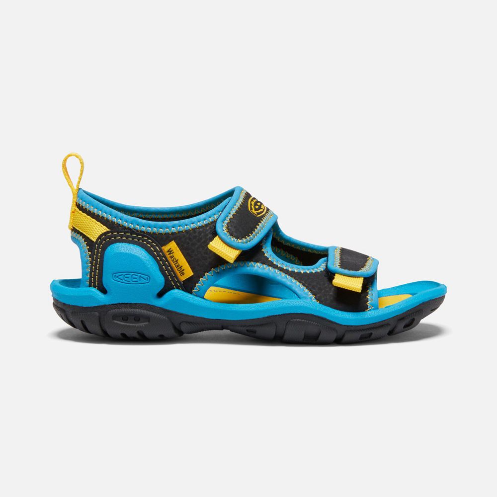 Keen Little Knotch Creek Open-Tå Sandaler Børn Sort / Blå | JIQDS-2164