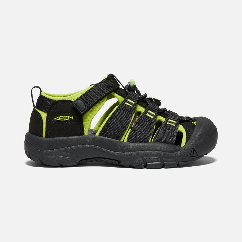Keen Little Newport H2 Sandaler Børn Sort / Grøn | DCSMZ-2190