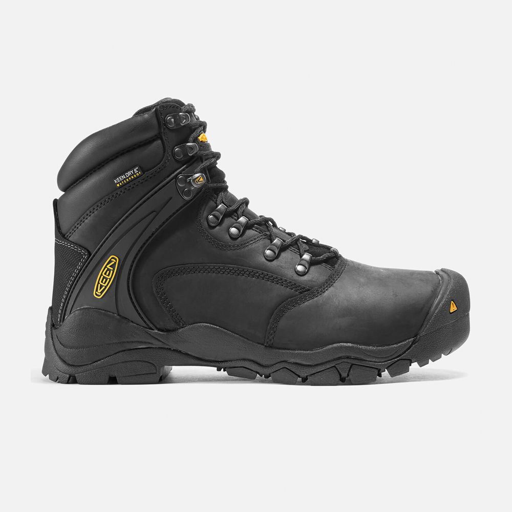 Keen Louisville 6" Waterproof Arbejdsstøvler Herre Sort | IREDG-5608