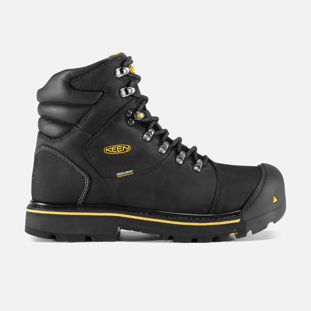Keen Milwaukee Waterproof Arbejdsstøvler Herre Sort | SHJCU-8430