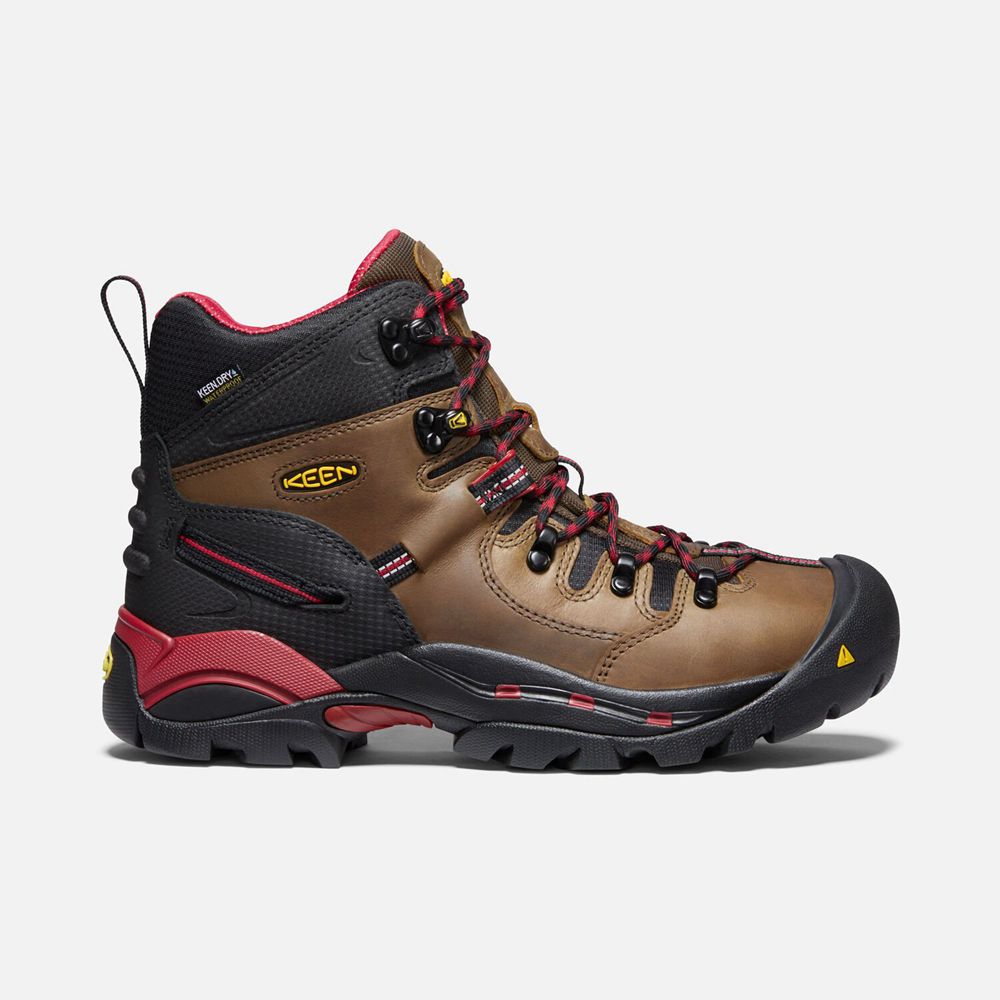 Keen Pittsburgh 6" Waterproof Arbejdsstøvler Herre Brune | HKLNX-5276
