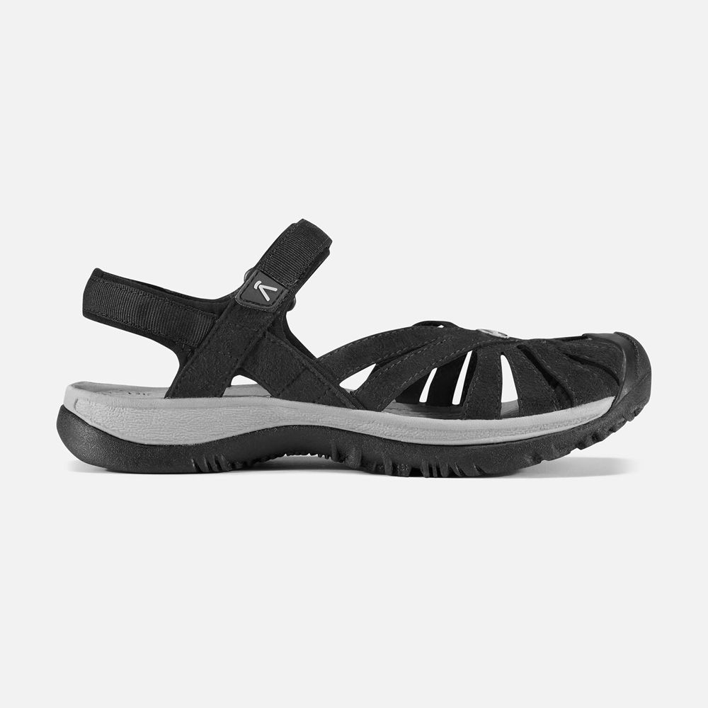 Keen Rose Sandaler Dame Sort | LZFBN-9843