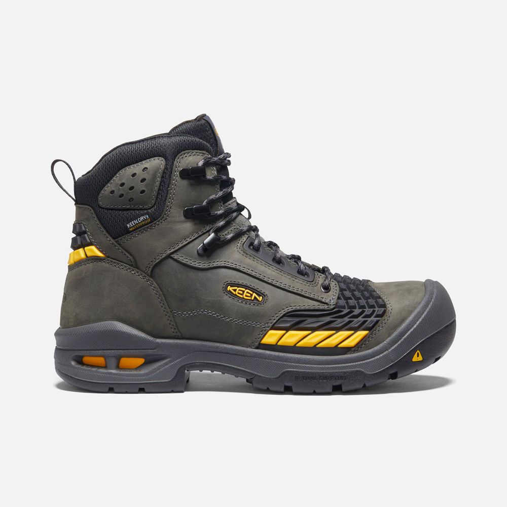 Keen Troy 6" Waterproof Arbejdsstøvler Herre Mørkegrå | LBQVU-1280