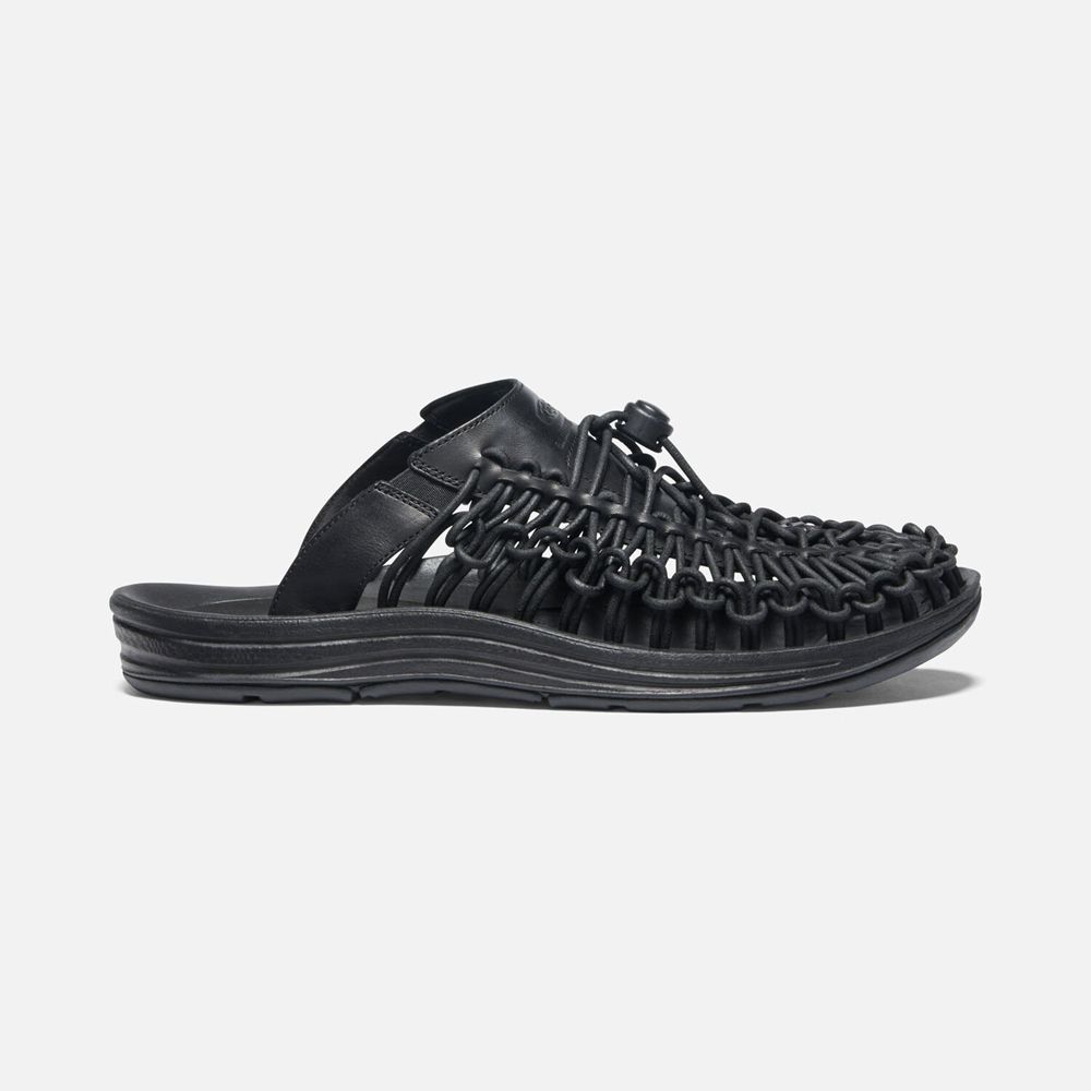 Keen Uneek Premium Læder Sandaler Herre Sort | JGMIR-6938